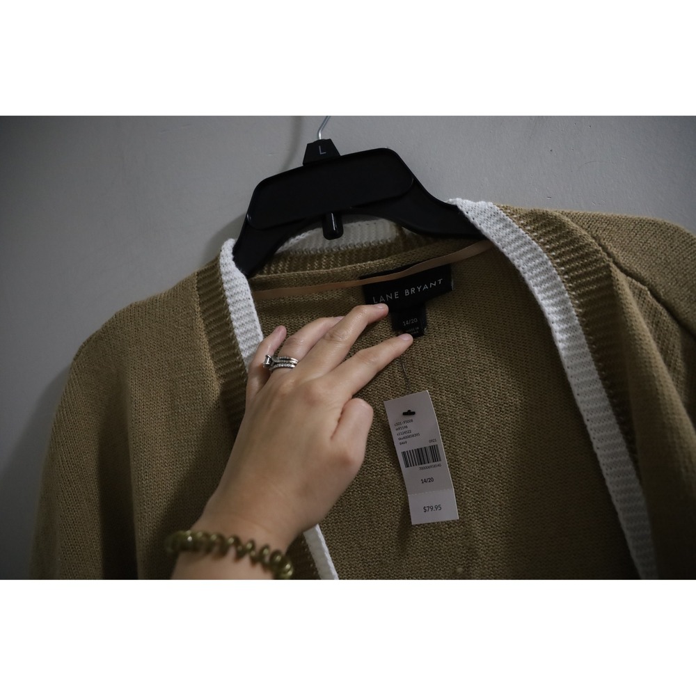 Lane Bryant Womens Open Front Knit Cardigan Cape with Pockets - Size 14/20 - Picture 3 of 6